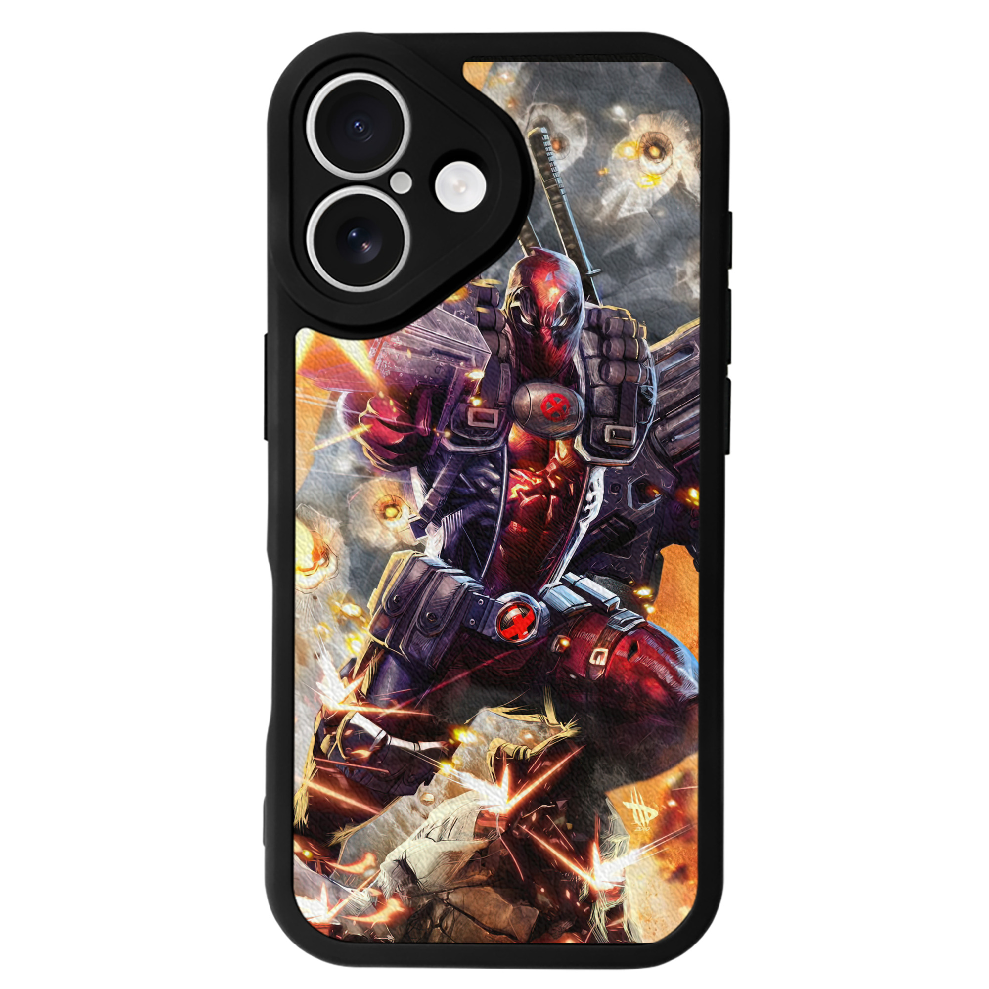 （画像用） Deadpool デッドプール 【iPhone 16シリーズ対応】シリコンスマホケース（レザー調） 材質：シリコン